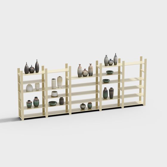 Stylish Minimalist Bookshelf 3D model