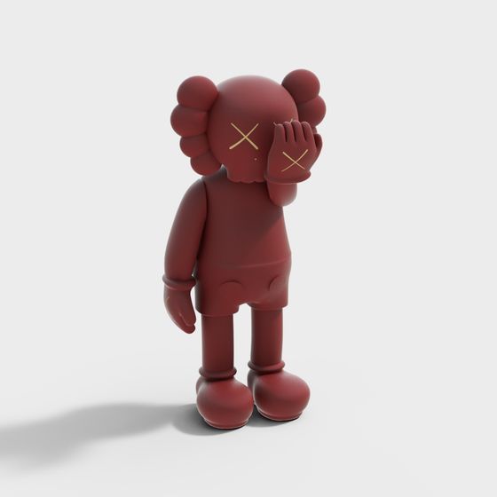 Low Poly Kaws Doll 3D Model Design