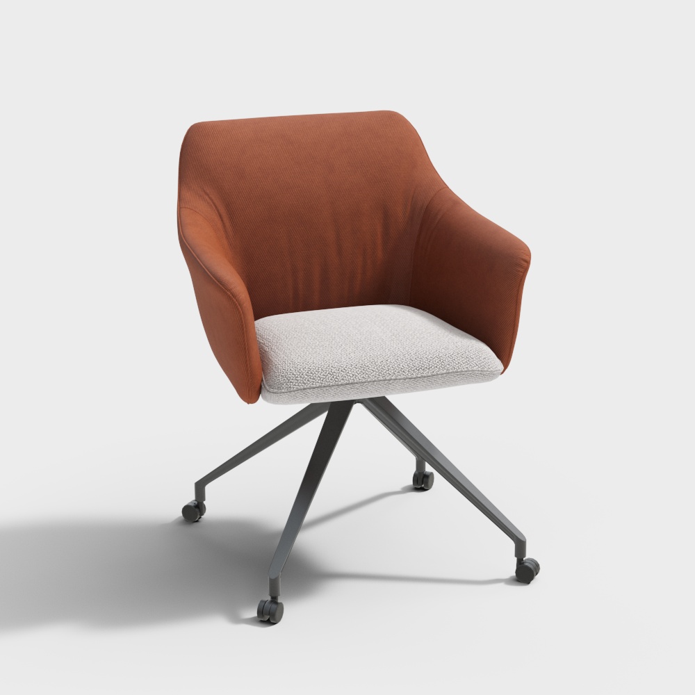 Orange leather office chair
