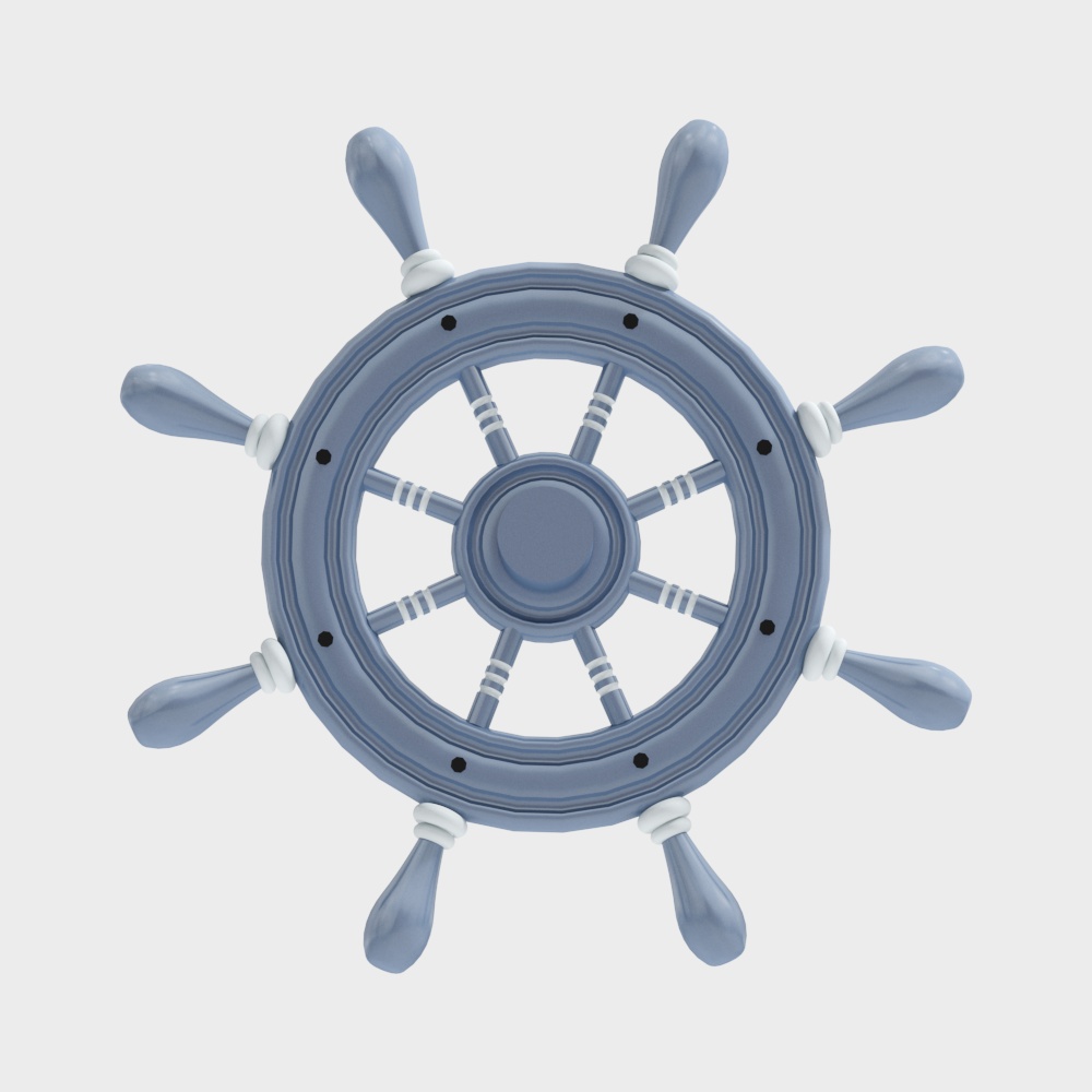 Vintage Ship's Wheel 3D model