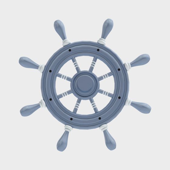 Vintage Ship's Wheel 3D model for Creative Projects