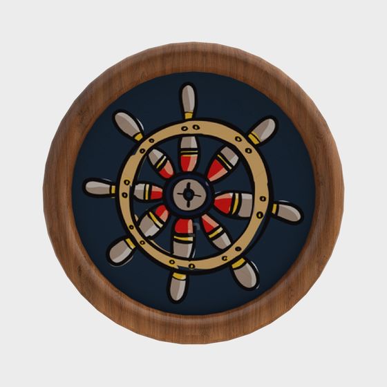 Retro Ship Wheel 3D model for Creative Projects