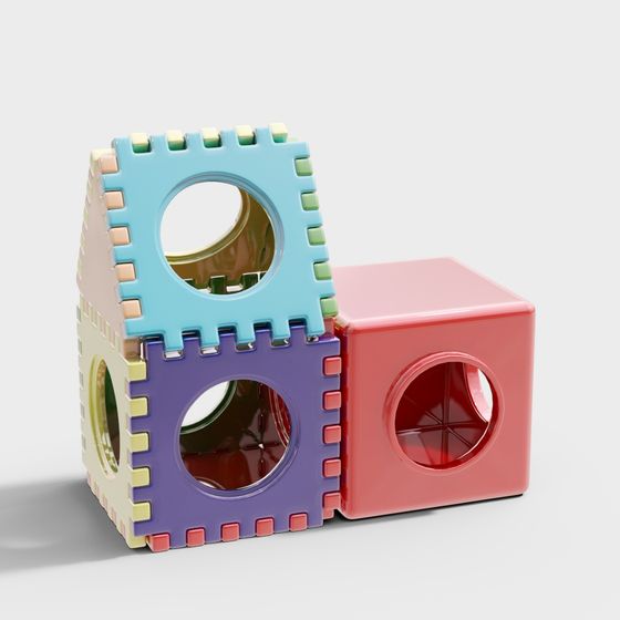 Playful Block Paradise 3D model for Creative Minds