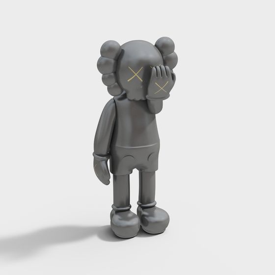 Kaws 3D Model - Playful Low-Poly Art for Creative Use