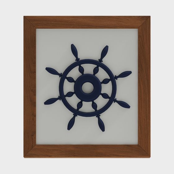 Captivating Ship's Wheel 3D model for Nautical Designs
