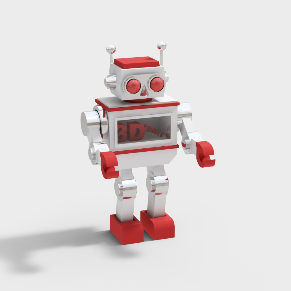 Red toy robot for children