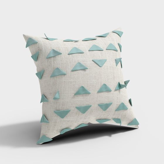 Geometric Charm Cushion 3D model for Creative Spaces
