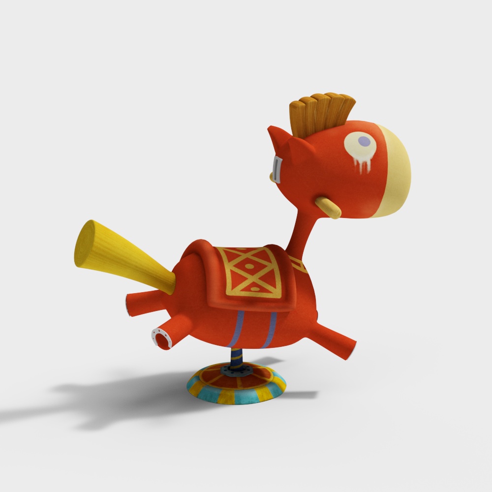 Vibrant Rocking Bird 3D model