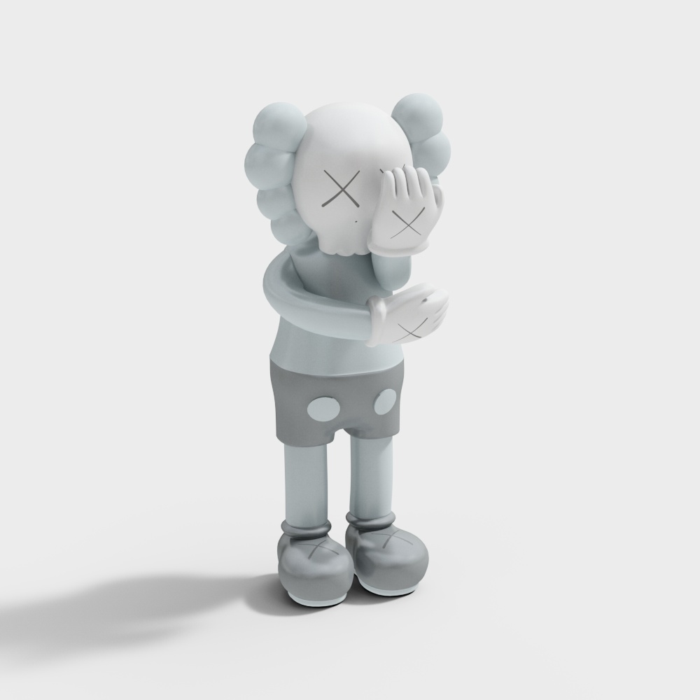 Blue childrens toy hands crossed