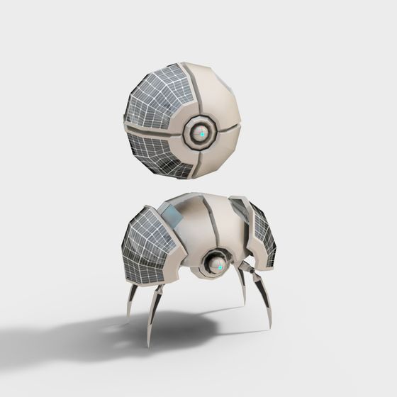 Futuristic Low-Poly Robot 3D Model