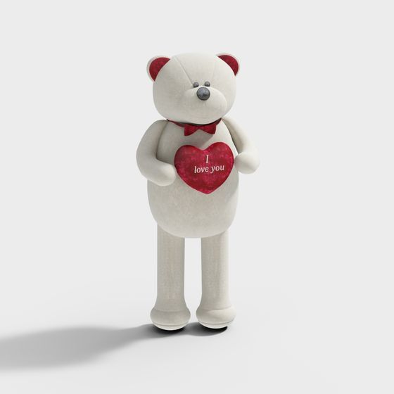 Charming Heartfelt Bear 3D model for Creative Use