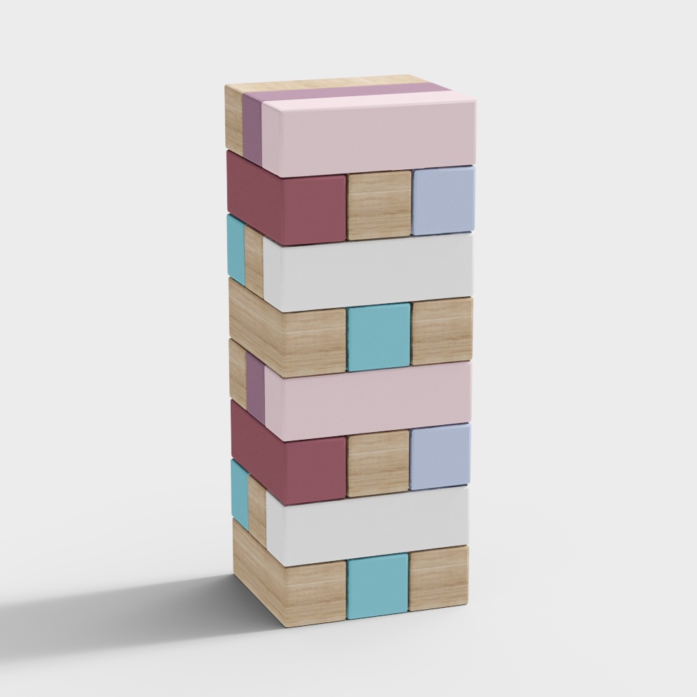 Colorful Rainbow Building Blocks 3D model