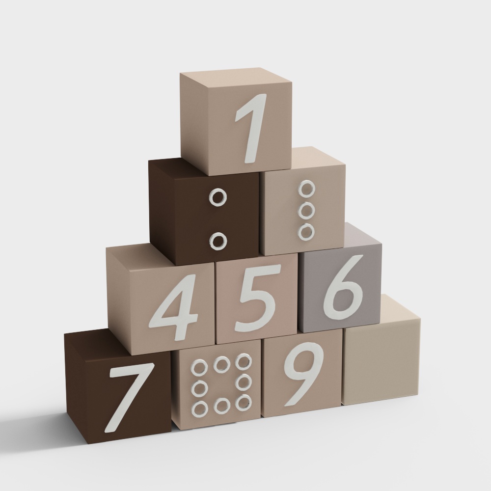Number Blocks 3D model - Low-Poly Creative Design