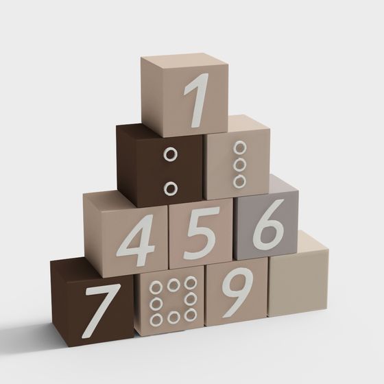 Number Blocks 3D model - Low-Poly Creative Design