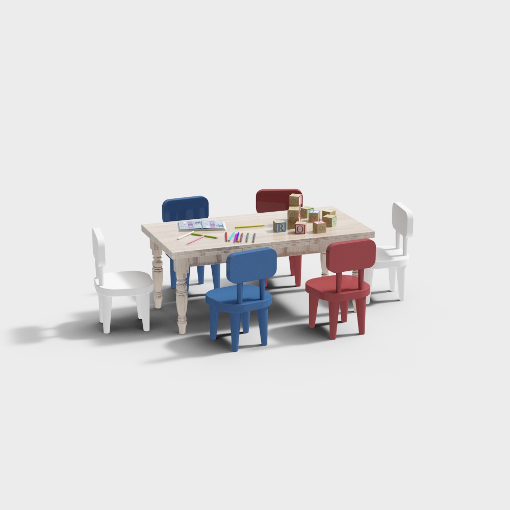 Red blue and white child combination seats