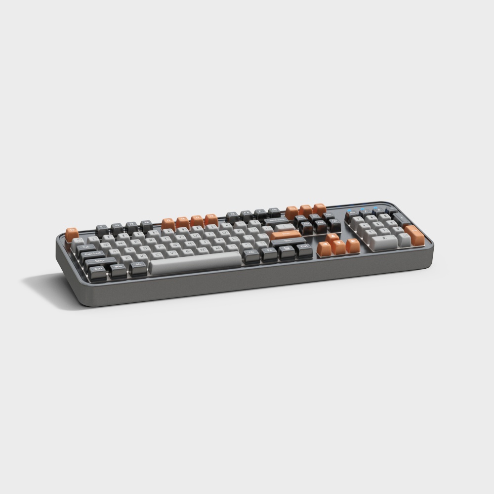 Black and white orange keyboard