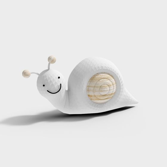 Charming Low-Polygon Snail 3D model