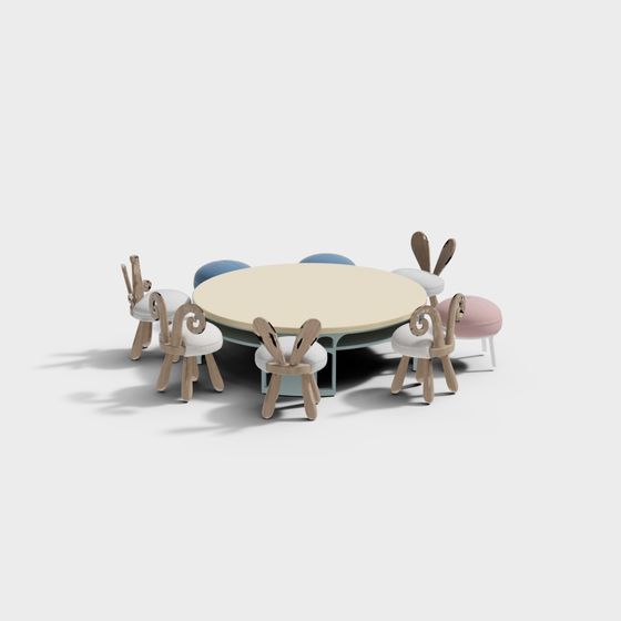 Rabbit Table and Chair Set 3D model