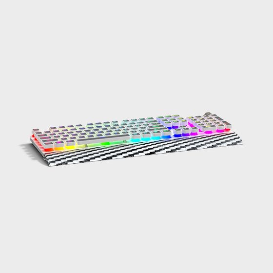 Vibrant Rainbow Keyboard 3D model Design