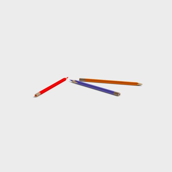 Colorful Pencil Set 3D model for Creative Projects
