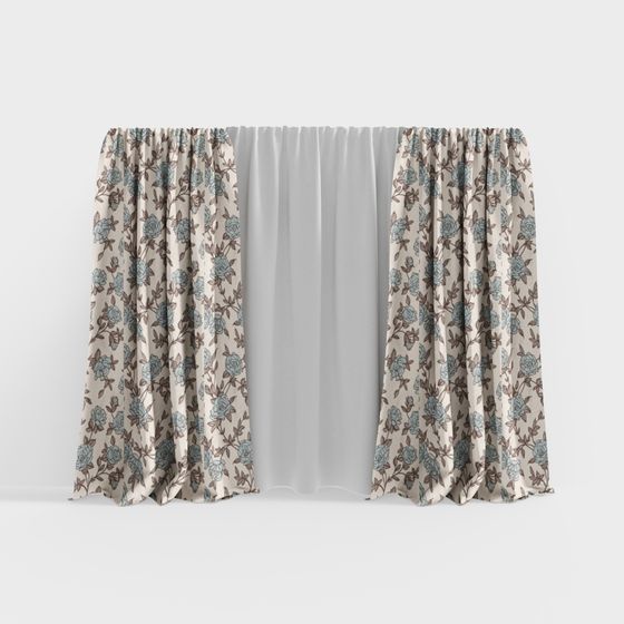 Vintage Curtain 3D model for Artistic Spaces