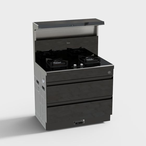 Sleek Modern Gas Stove 3D model for Kitchens