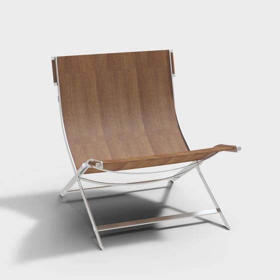 Stylish Low-Polygon Folding Chair 3D model