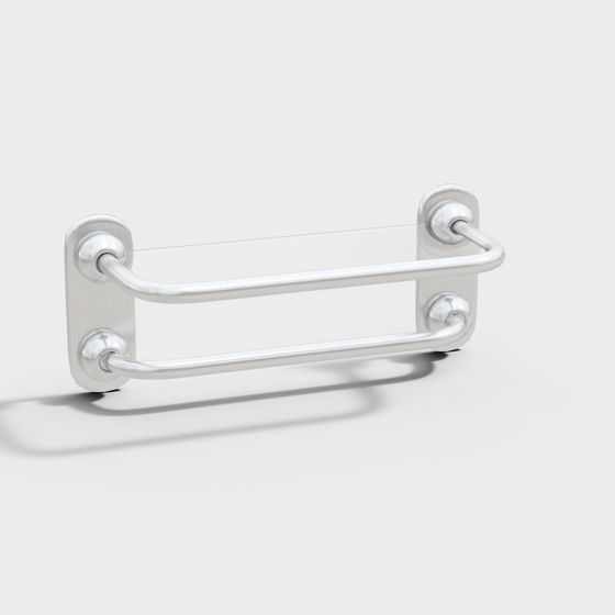 Elegant Low-Poly Bathroom Handrail 3D model