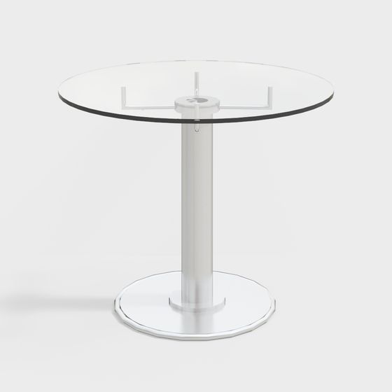 Stylish Glass Round Table 3D model for Modern Interiors