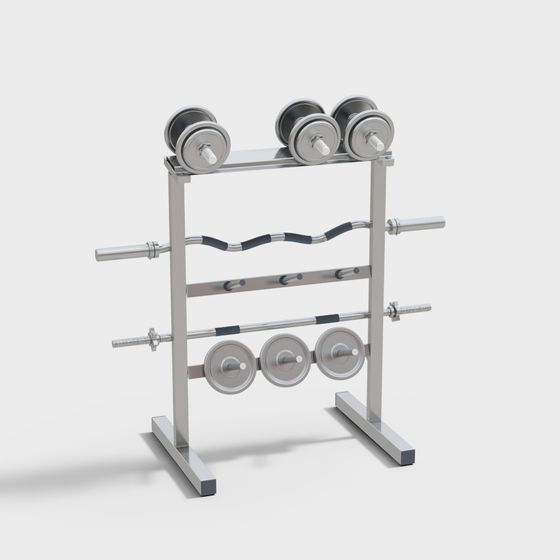 Stylish Dumbbell Rack 3D model for Fitness Spaces