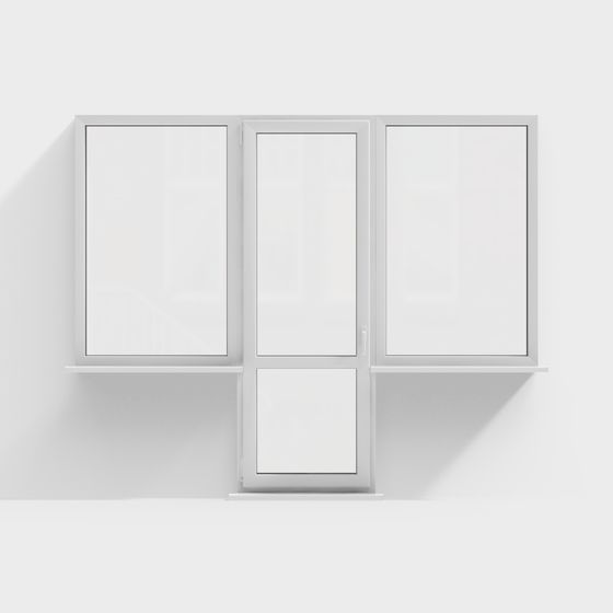 Low Poly White Window 3D model for Modern Design