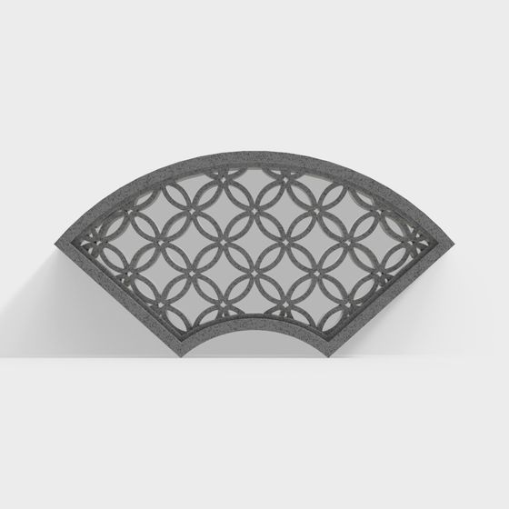 Stylish Semi-Circular Hollow Decorative Panel 3D model