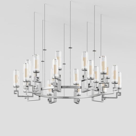 Urban Lumina Low-Poly Chandelier 3D model