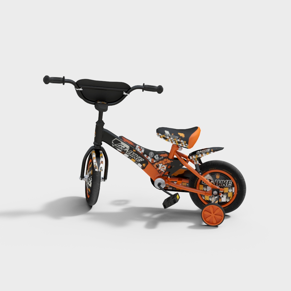 Kid's Bike 3D model - Vibrant and Playful Design