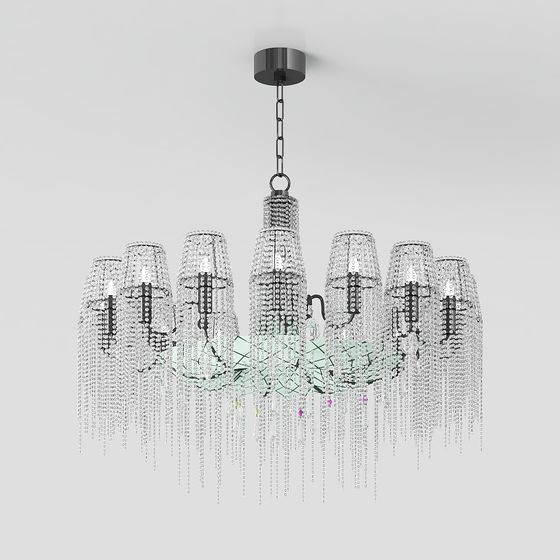 Stylish Crystal Chandelier 3D model for Modern Spaces