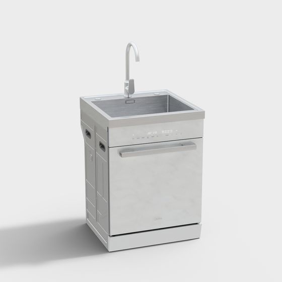 Midea Integrated Sink TX60 3D Model in Gray