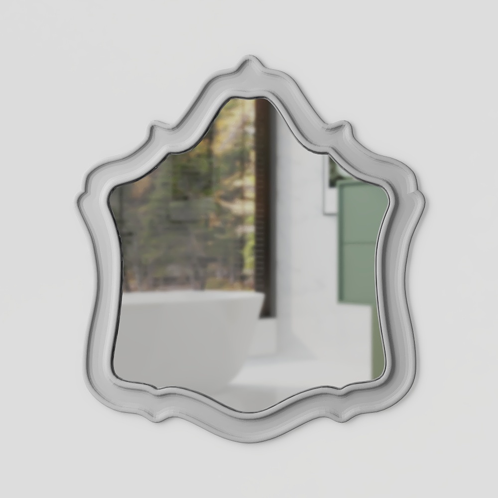 Elegant Wave Framed Mirror 3D model