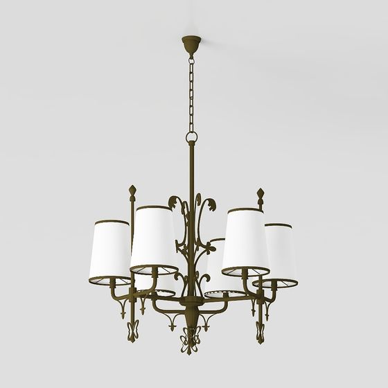Elegant Vintage Pendant Lamp 3D model