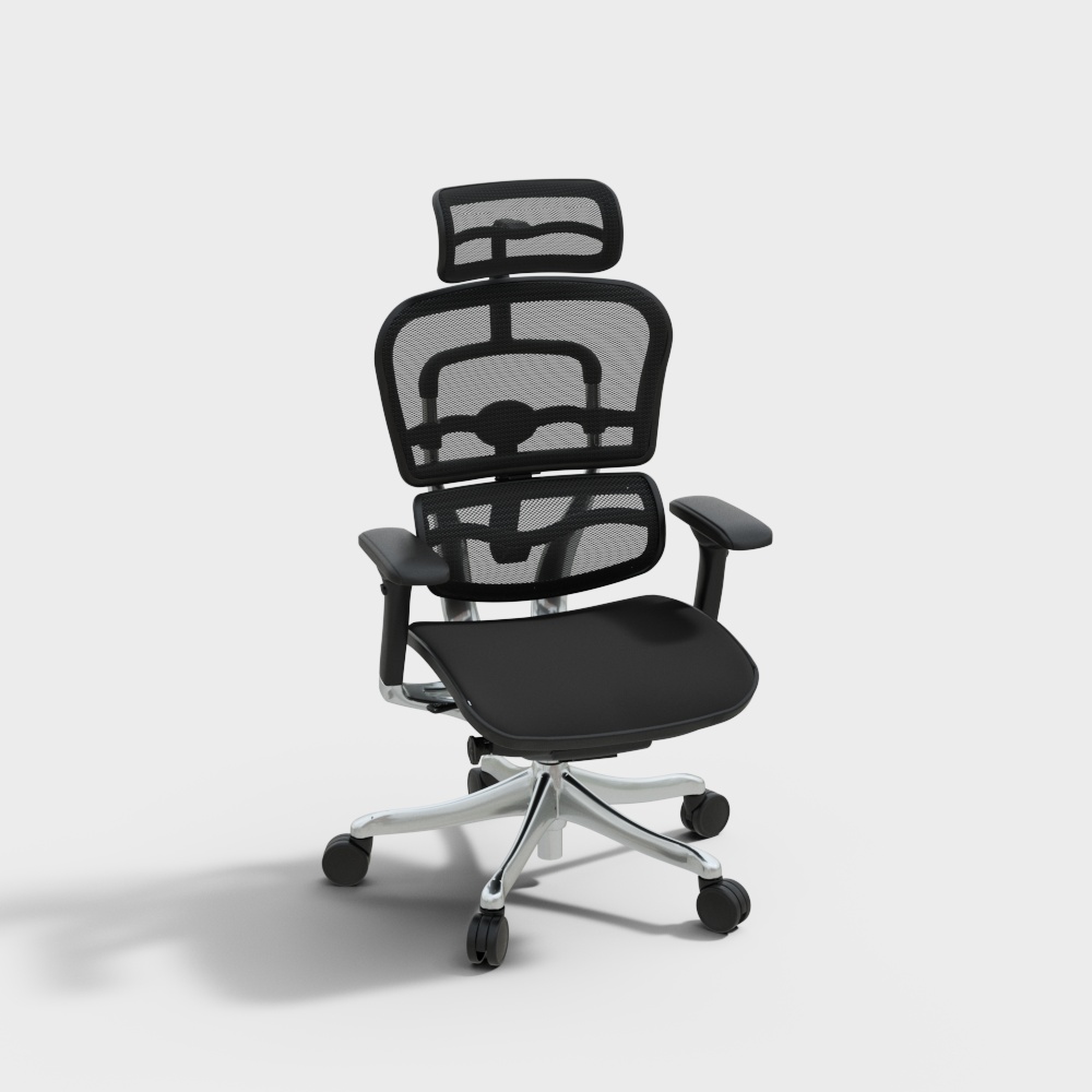 Gray mesh office  chair