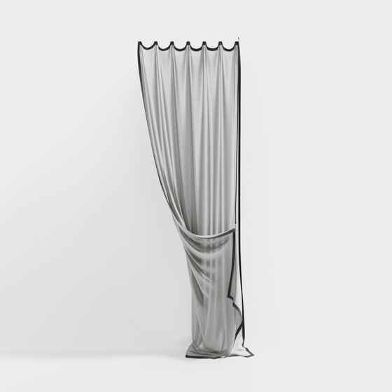 Elegant Sheer Curtain 3D model