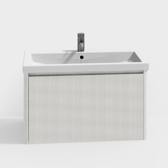 Modern Minimalist Bathroom Vanity 3D Model