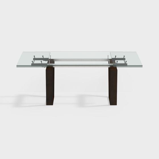 Glass Expanding Dining Table 3D model