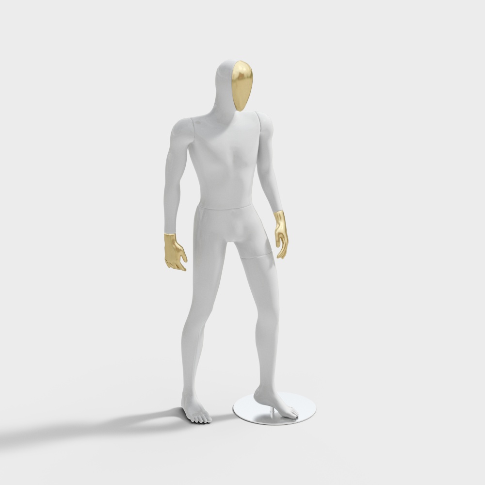 Golden Edge 3D Model - Elegant Low-Poly Human Figure