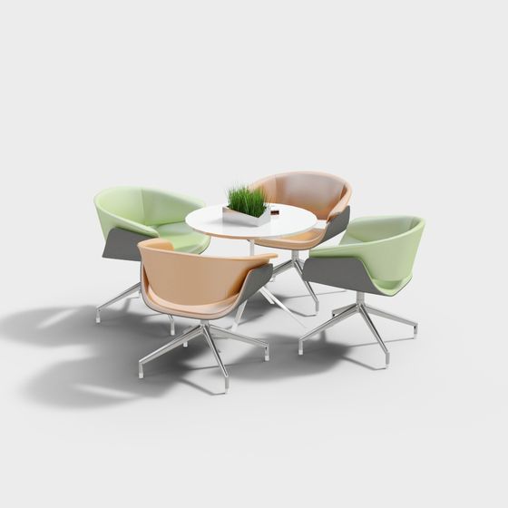 Urban Oasis Coffee Table and Chairs Set 3D model