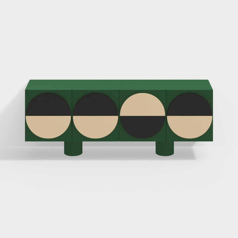 Abstract Geometric Cabinet 3D Model – Low-Poly Modern Design