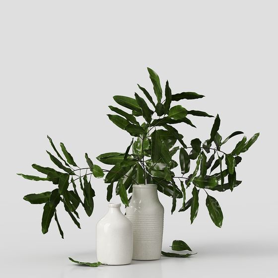 Elegant Plant and Vase 3D model for Interior Design