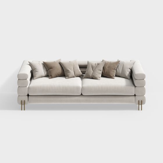 Unique Low-Polygon 3D Sofa Model
