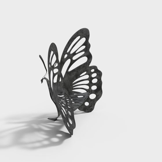 Elegant Butterfly 3D Model - 'Butterfly Shadow'