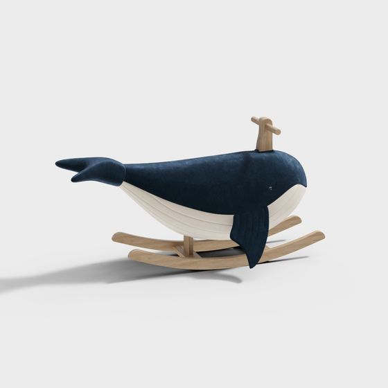 Whale Rocking Chair 3D model for Kids