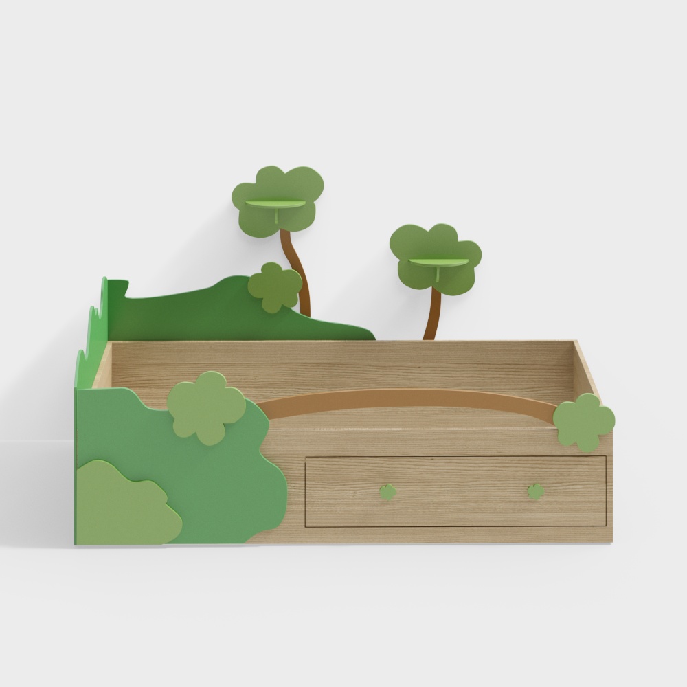 Fairy Tale Treehouse 3D Model – Low-Poly Wooden Design